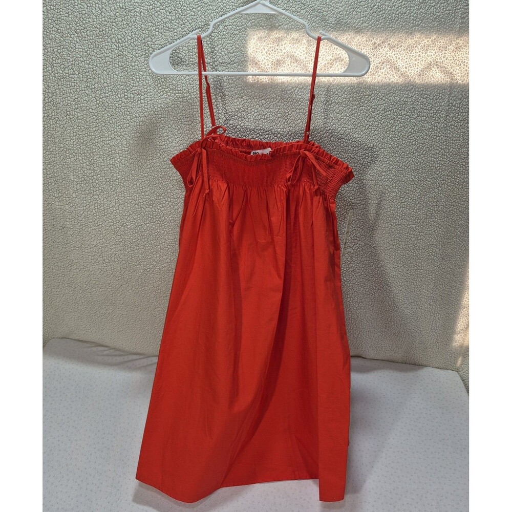 NWT No Boundaries Womens Size L 12-14 Red Fire Poplin Sun Dress Adjustable Strap